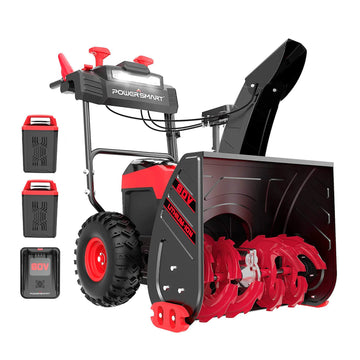 80V 24'' Two Stage Self-propelled Cordless Snow Blower w/ 2 Batteries ＆1 Charger HB2805B